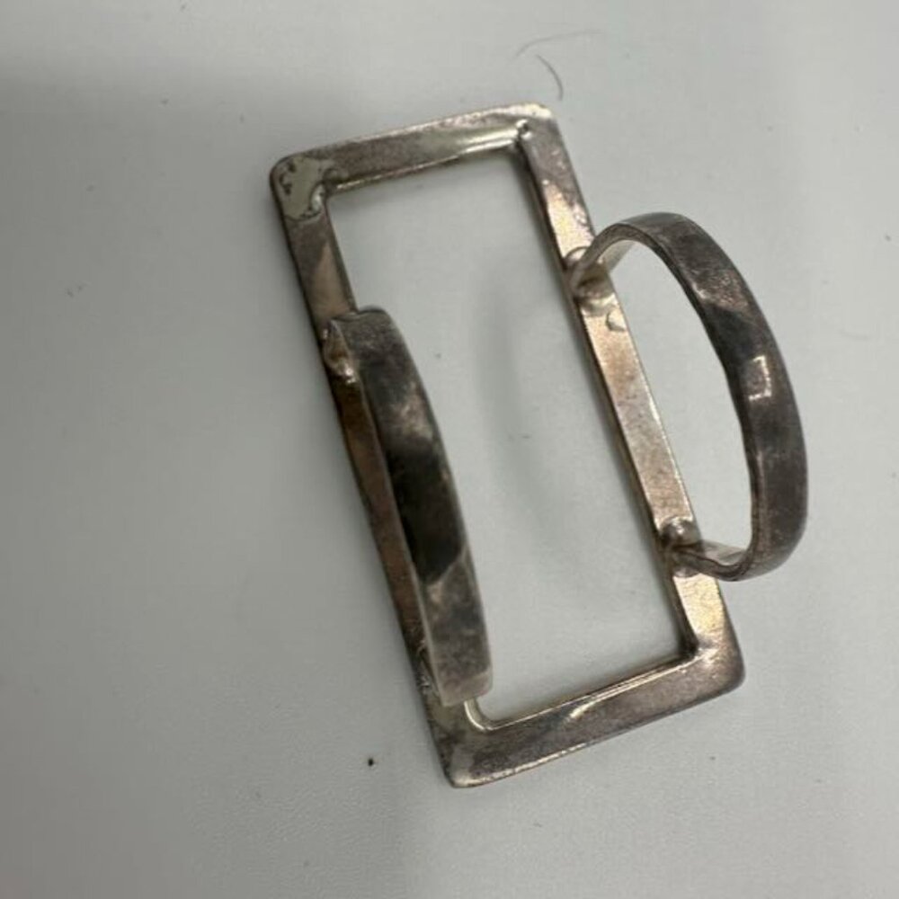 Large Rectangle Silver Ring - image 3